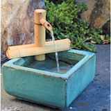 Bamboo Accents Fuente De Agua Para Jardin Zen Con Bomba, In