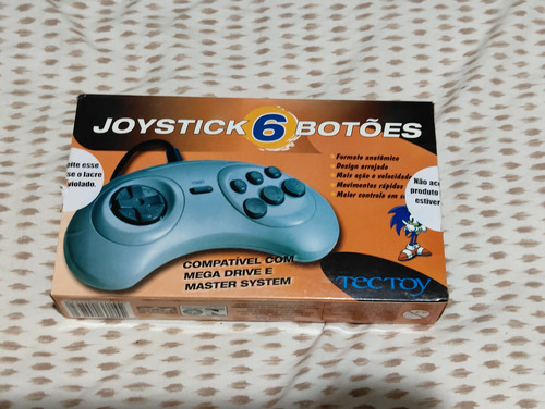 Controle 6 Botões Cinza Sega Mega Drive Tectoy - Lacrado