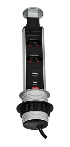 Torre De Tomada 20a Multiplug Retrátil Usb Embutir - Branca