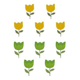 Tulipa Tecido Bordado Patch Aplique Termocolante Kit 10 Pç