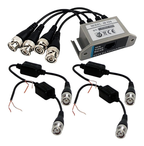 J R Kit De Transceptor Balun Pasivo Para 4 Cámaras De Cctv