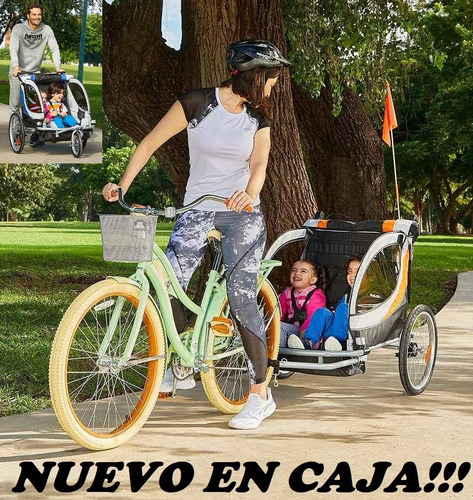 Rin 20 Remolque Niños Carro Bicicleta Naranja Getgo En Caja