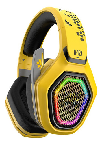 Audífonos Gamer Transformer Tf-g01 Bluetooth Inalámbrico Color Amarillo