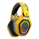 Audífonos Gamer Transformer Tf-g01 Bluetooth Inalámbrico Color Amarillo