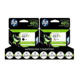 Kit  De Cartuchos Originais Hp 667 Xl Black + Color