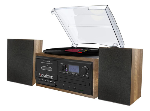 Boytone Bt-58w - Tocadiscos Bluetooth Con Reproductor De Cd,