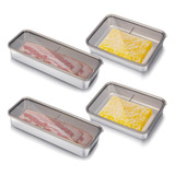 Maxcheck 4 Recipientes De Queso Y Tocino Para Refrigerador, 