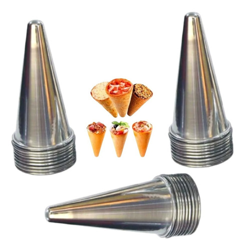  Kit 30 Cone 12cm Em Alumínio Para Pizza Cone Pronta Entrega