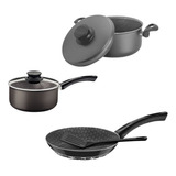 Set Batería De Cocina Olla Sartén Tramontina Paris 6 Piezas