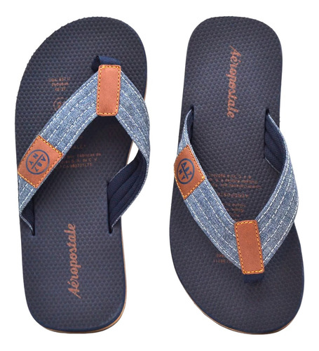 Sandalias Hombre Aeropostale Azul Mezclilla A87 Ny Original