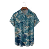 Camisa Hawaiana Unisex Japonesa Ukiyoe 2, Camisa De Playa Pa