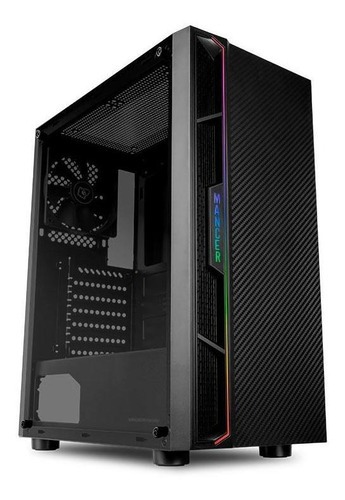 Gabinete Gamer Rgb Mancer Targe Atx Mid-tower Com 1 Fan Cor Preto