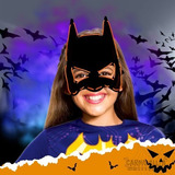 Mascara Batman Led Naranja Disfraz Halloween Antifaz C/pilas