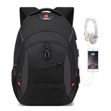 Mochilas Escolares Negra Antirrobo Impermeable Para Laptop Con Usb 3.0 Para Hombre Y Mujer