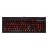 Teclado Gamer Corsair K68 Qwerty Cherry Mx Red Português Brasil Cor Preto Com Luz Vermelho