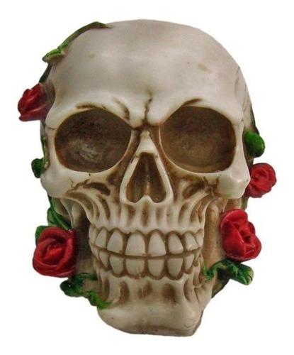 Crânio Caveira Mexicana Rosa Esqueleto Enfeite Resina 