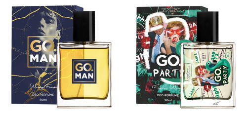 Kit 2 Perfumes: 1 Dia 1 Noite (coringas) - Go Man + Go Party