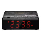 Rádio Relógio Alarme Digital Fm Bluetooth Display Led