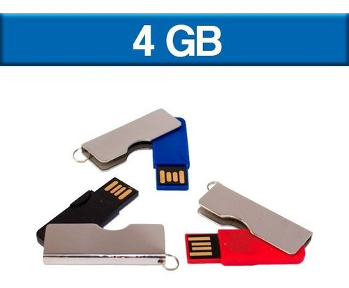 Usb Memoria 4gb Llavero Girator Económica Logo 5pz Ut Usb044