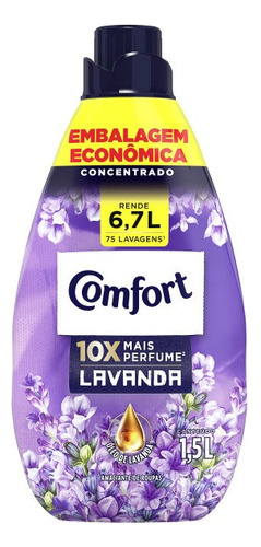 Amaciante De Roupa Concentrado Lavanda Comfort Frasco 1,5l Embalagem Econômica