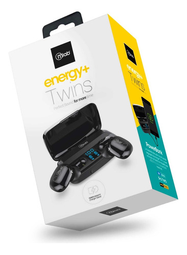 Audífonos Bluetooth Mlab Energy+ Twins Negros