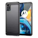  Funda Fibra De Carbono Para Motorola Moto G22 + Vidrio 9h