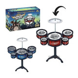 Mini Bateria Musical Infantil Jazz Drum Baquetas Tambor Cor Estampado