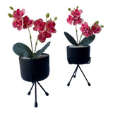 6 Galhos Mini Orquídea Flores Artificiais P/ Pequenos Vasos