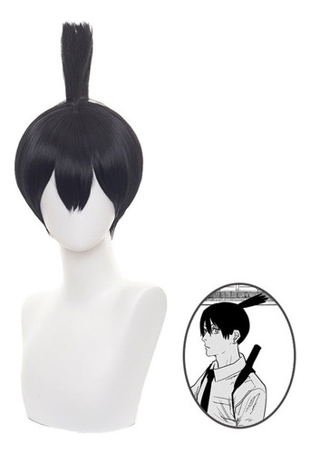 Chainsaw Man Hayakawa Aki Peluca Cosplay Pelo Corto 30cm