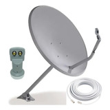 Kit Antena Parabólica Nova 60cm Satélite D2 Sky + Lnb + Cabo