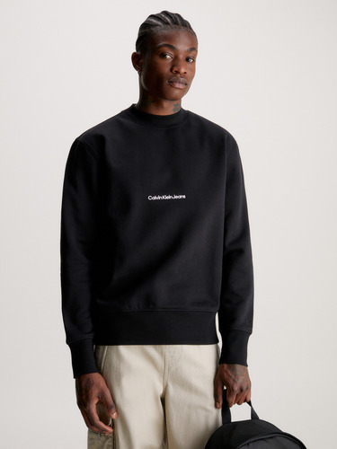 Polerón Institutional Crew Neck Negro Calvin Klein