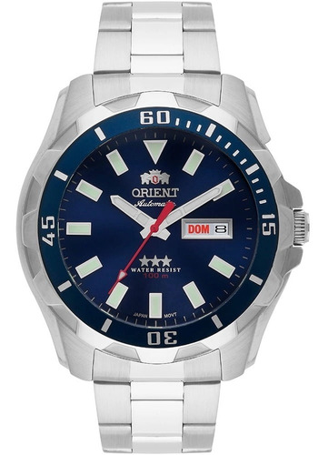 Relógio Orient 469ss078f D1sx Aço Azul Automatico 469ss078