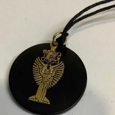 Dije Shungit Con Símbolo Ángel Metatron Negro