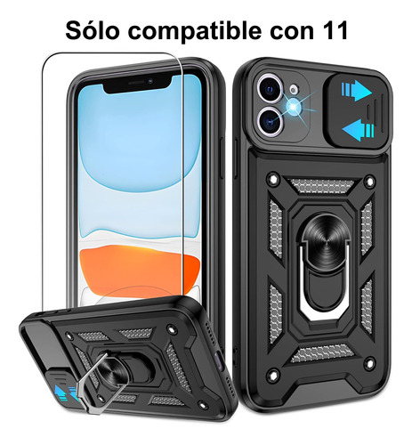 Funda Para iPhone 11 12 13 Xr Uso Rudo Carcasa Case + 2 Mica