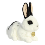 Peluche Aurora, Línea Miyoni, Conejo Blanco Con Negro 26484 Color Blanco Con Negro