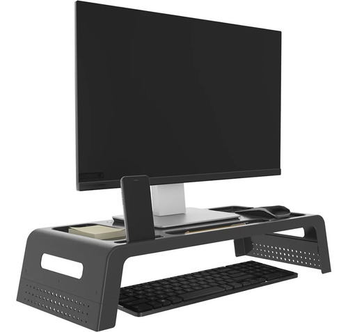 Base Suporte Para Monitor Mesa Waleu Prime Preto