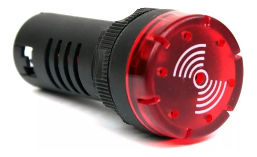 Sinaleiro Buzzer Sonoro Led Vermelho 12v Bz20-9l-r Metaltex