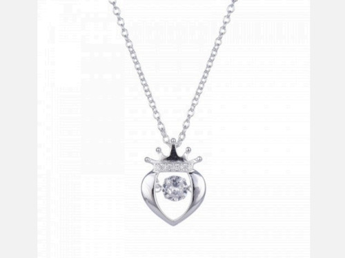 Cadena Corazón Con Corona Pando Plata 925 Italy 4,90gr