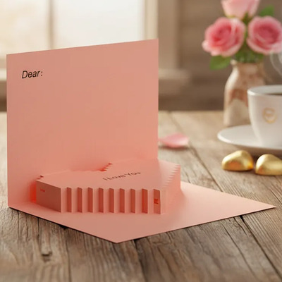 Tarjeta 3d Premium Frase Amor Para Enamorados, Mamá, Papá Rosa
