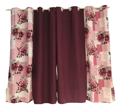 Cortina Sala Floral Laura 2.00m X 1.70m P/ Entrega Promoção