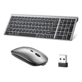 Kit Teclado Y Mouse Inalámbrico Recargable Usb Bluetooth 