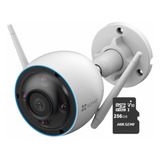 Ezviz Cámara De Seguridad H3-2k-plus-256 Tipo Bala 3mp 2k Detección Humana Alertas De Voz Personalizables Con Luz Parpadeante Cs-h3-2k Colores En Oscuridad Con Microsd De 256gb Ideal Para Exteriores