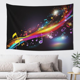 Adanti Music Background Print Tapestry Decorative Wall Soft.