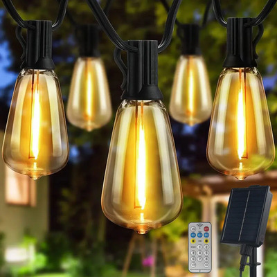 Guirnaldas De Focos Solar 15 Metro 15 Bombillas +1 Repuesto luces solares exterior con control remoto, doble carga, resistente a roturas Para Jardint iluminacion hogar luz | MercadoLibre
