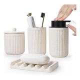 Bosilunlife Juego De 4 Accesorios De Bano De Ceramica, Dispe