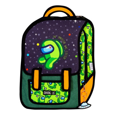 Mochila Escolar Delineada Among Us Green Color Verde claro | Envío gratis