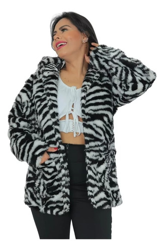 Casaco Teddy Animal Print Fofinho Capuz Blusa De Frio Puluda