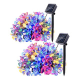 Juego De 50 Guirnaldas De Luces Led Solares Con Forma De Flo