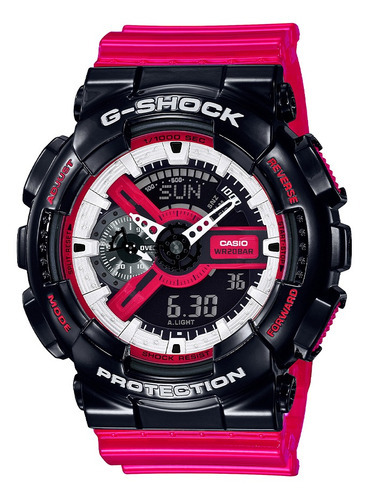 Reloj G-shock Ga-110rb-1adr Resistencia Magnética Hombre Color De La Correa Rojo Color Del Fondo Rojo, Negro Y Blanco