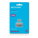 Cartão De Memória Micro Sd 64gb 2x1 Classe 10 Usb 2.0 Mc164